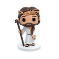Risen Covenant - Jesus Good Shepherd with Staff, Hand-Painted 4.13" Resin Figurine