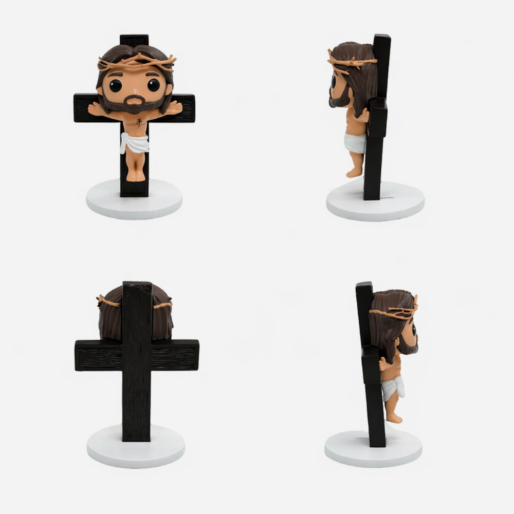Calvary's Sacrifice - Jesus Crucifix, Hand-Painted 5.3" Resin Figurine