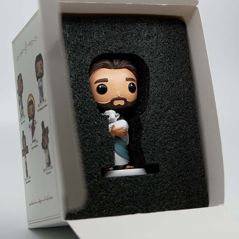 The Shepherd's Rescue - Jesus Holding Lamb, Hand-Painted 4.17" Resin Figurine