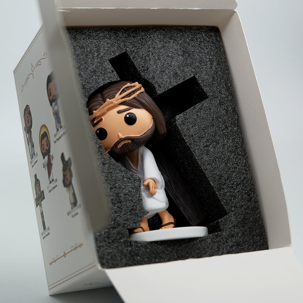 Via Crucis - Jesus Carrying the Cross, Hand-Painted 5.3" Resin Figurine