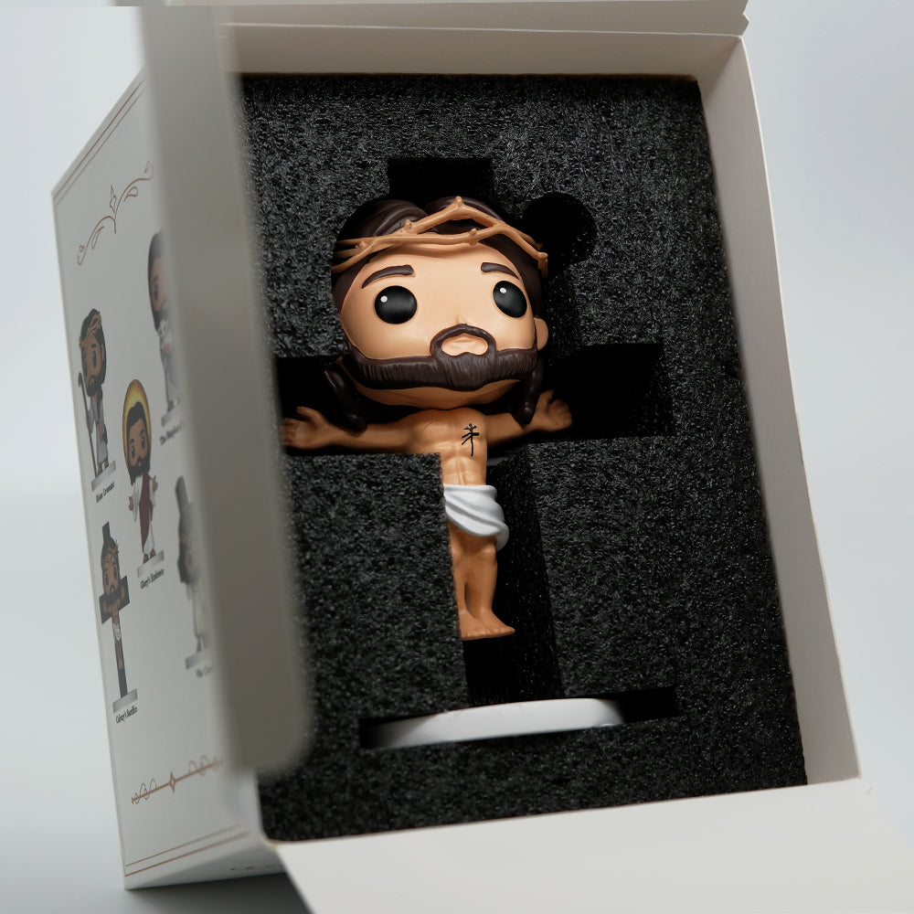 Calvary's Sacrifice - Jesus Crucifix, Hand-Painted 5.3" Resin Figurine